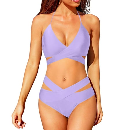 Valueadd Two Piece Bikini Sets for Women High Waisted Bikini Swimsuit Wrap Bathing Suit Swim Suits 2025
