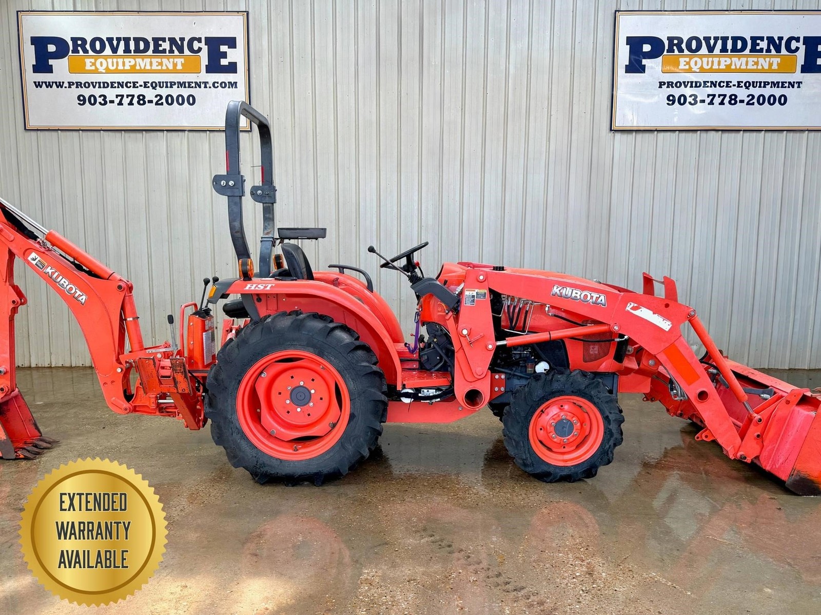 2019 KUBOTA L2501 4WD OROPS TRACTOR WITH SKID STEER QUICK ATTACH, SMOOTH BUCKET,