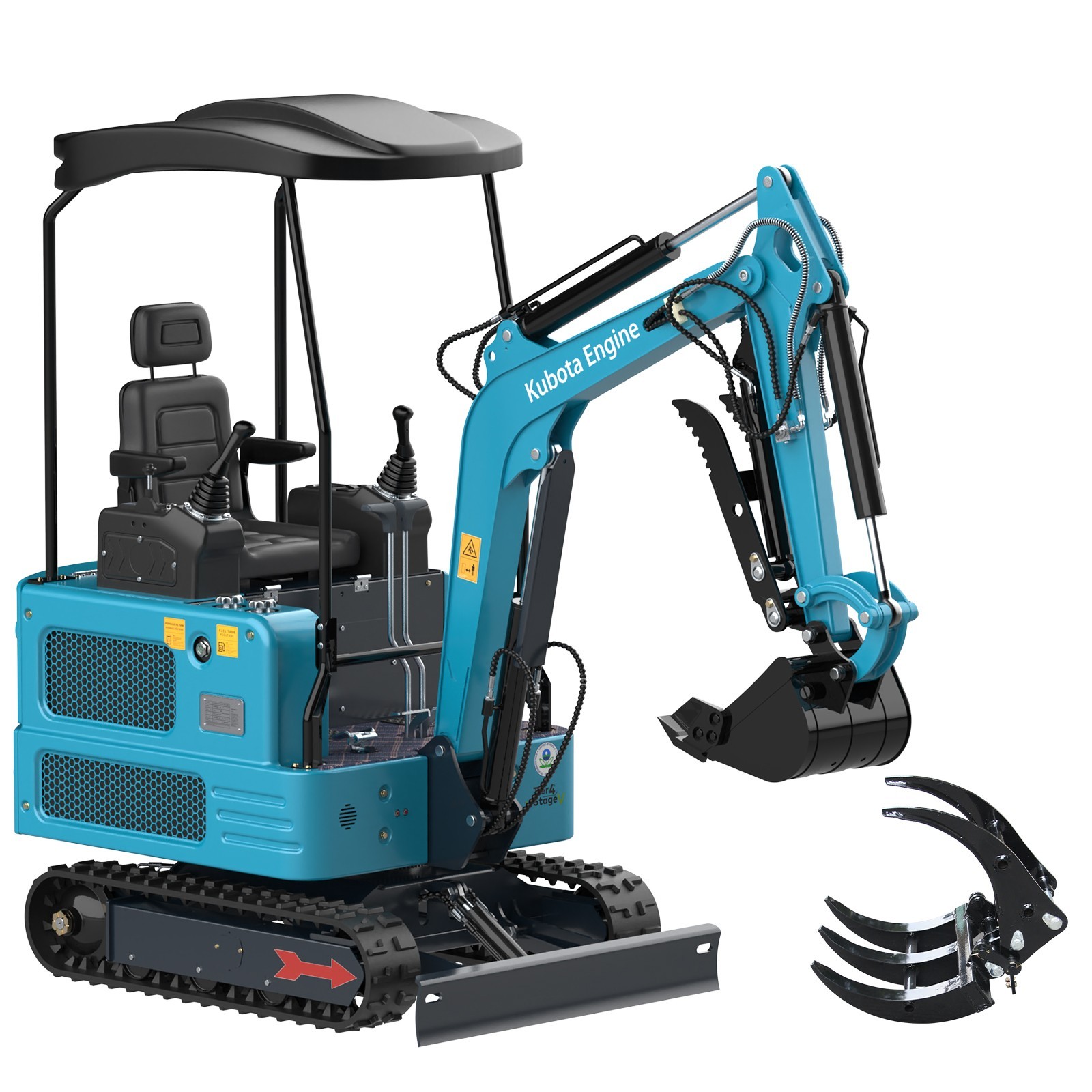 Mini Excavator Kubota Engine 1.8 Tons  Diesel Hydraulic Thumb Clamp 2025 New
