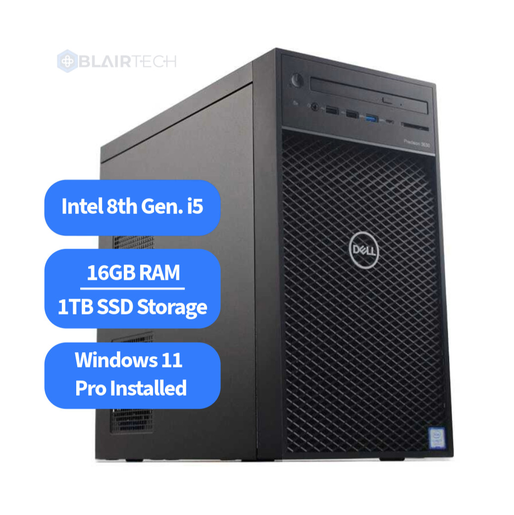 Dell Precision Workstation Tower PC Intel i5 8th Gen 16GB RAM 1TB SSD Windows 11