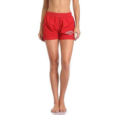 Adoretex Women’s Guard Quick Dry Swim Board Shorts Swimsuit (FGB013) – Red – X-Small
