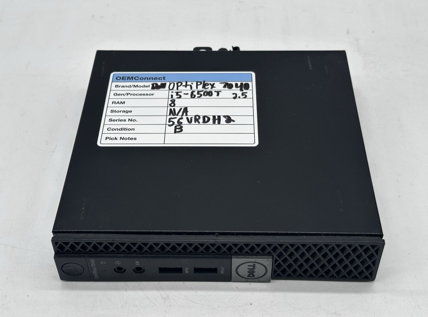 Dell OptiPlex 7040 (Core i5-6500T, 2.50GHz, 8GB RAM) No HDD/OS/Charger