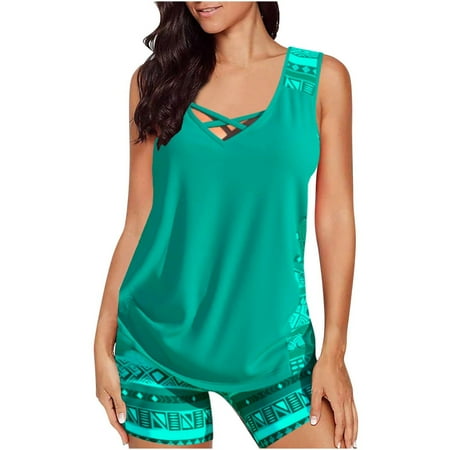 ALLLIST Swimsuits for Women Green Full Coverage Graphic Board Shorts Sexy One-Piece Swim Wear for Women 2024