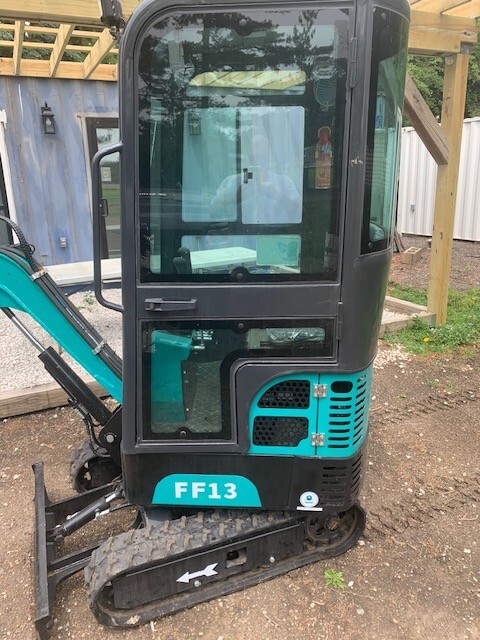 FF13 Mini industrial backhoe with cab. 13.5HP Briggs and Stratton Gas Engine