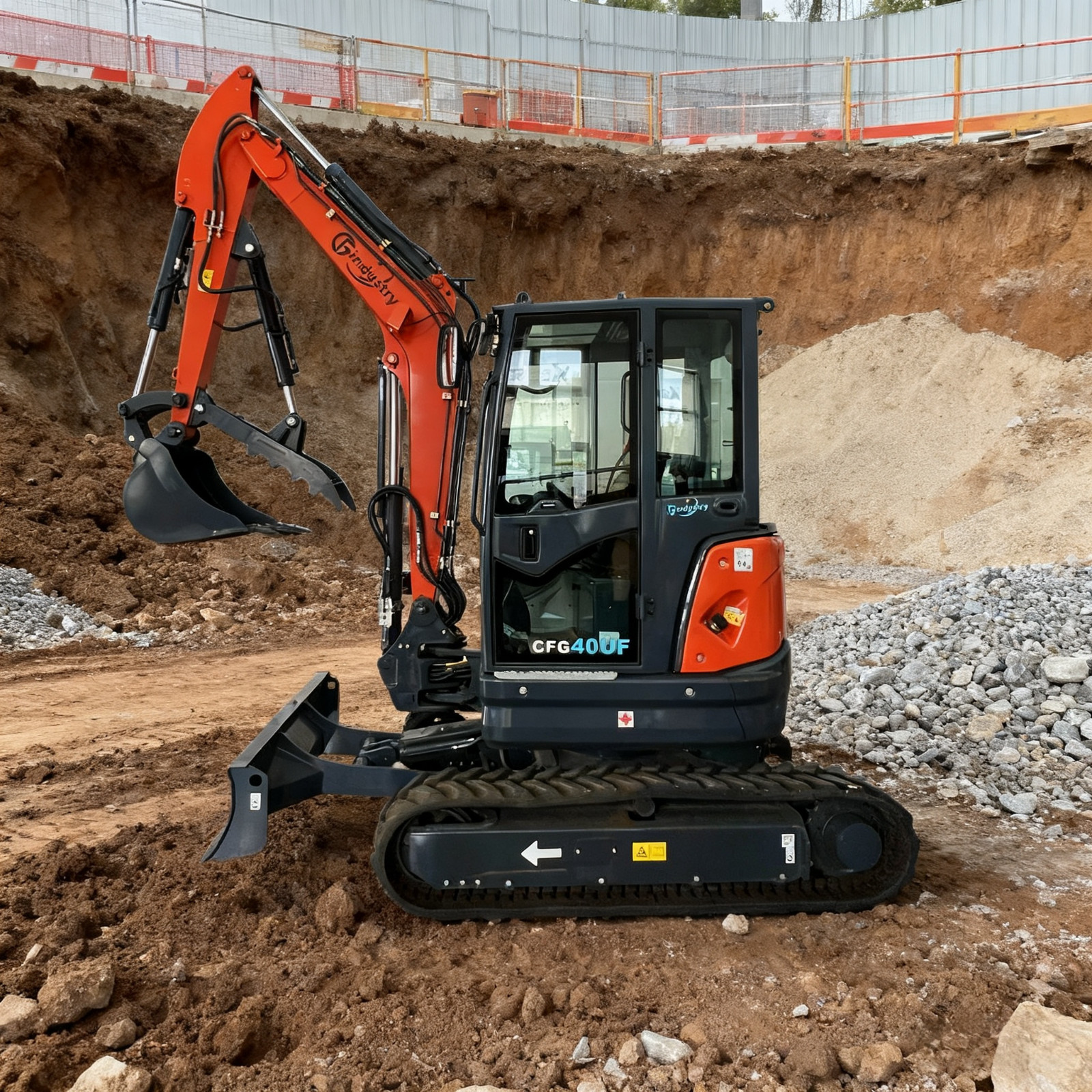 CFG 40UF 4-Ton Mini Excavator with Kubota Engine With Hydraulic Thumb With AC,FS