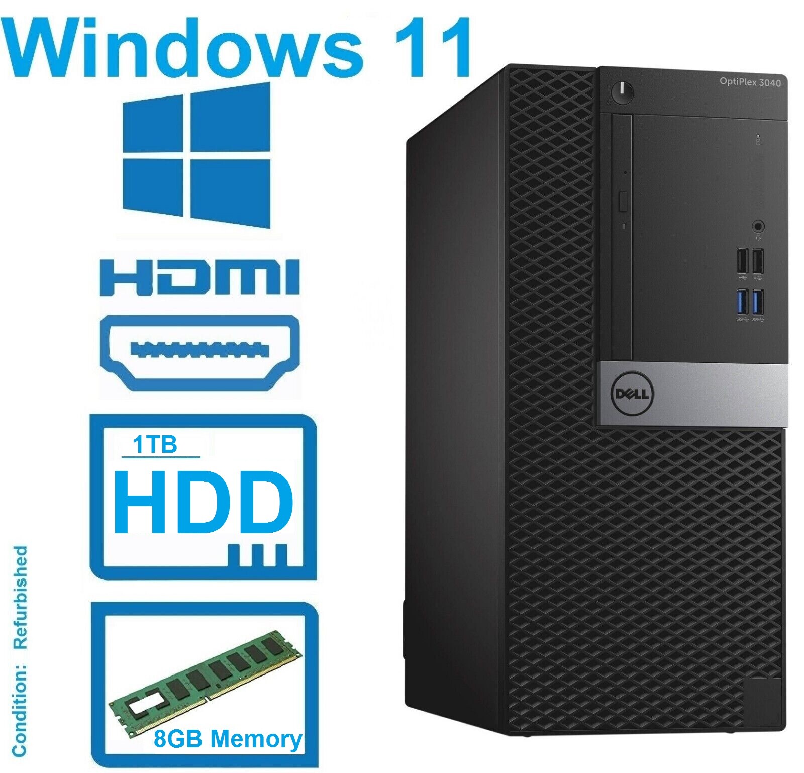 Dell i5 Desktop Tower Computer CLEARANCE!!! 3.20 Intel 1TB HDD WINDOWS 11 HDMI
