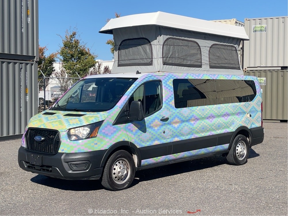 2023 Ford Transit AWD Pop Up Camper Van Truck RV Motorhome Kitchenette bidadoo