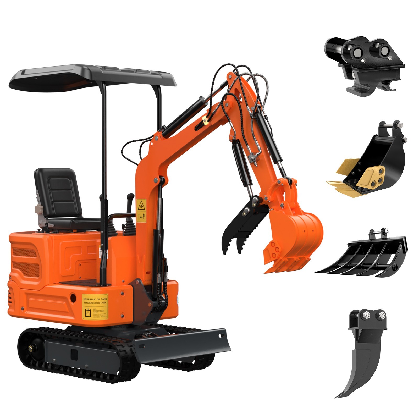 1T mini excavator, crawler,13.5 hp gasoline engine free ship Hydraulic clamp