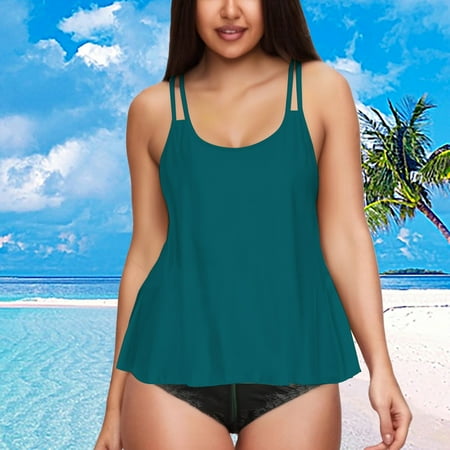 Valueadd Womens Flowy Tankini Tops Modest Bathing Suit Loose Fit Swimsuit Swim Tops No Bottom 2025