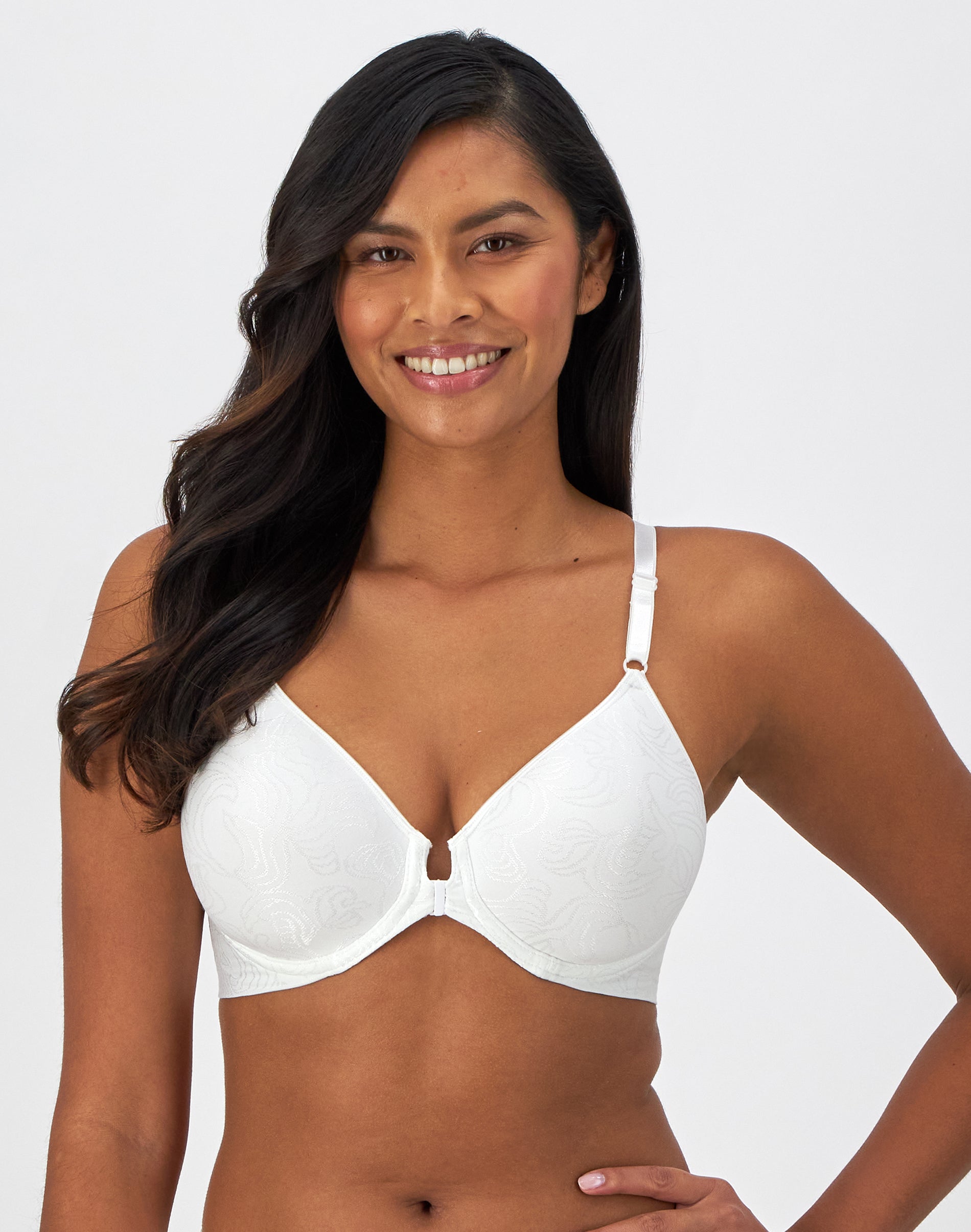 Bali Comfort Revolution Front Close Shaping Underwire Bra White 42B Women’s