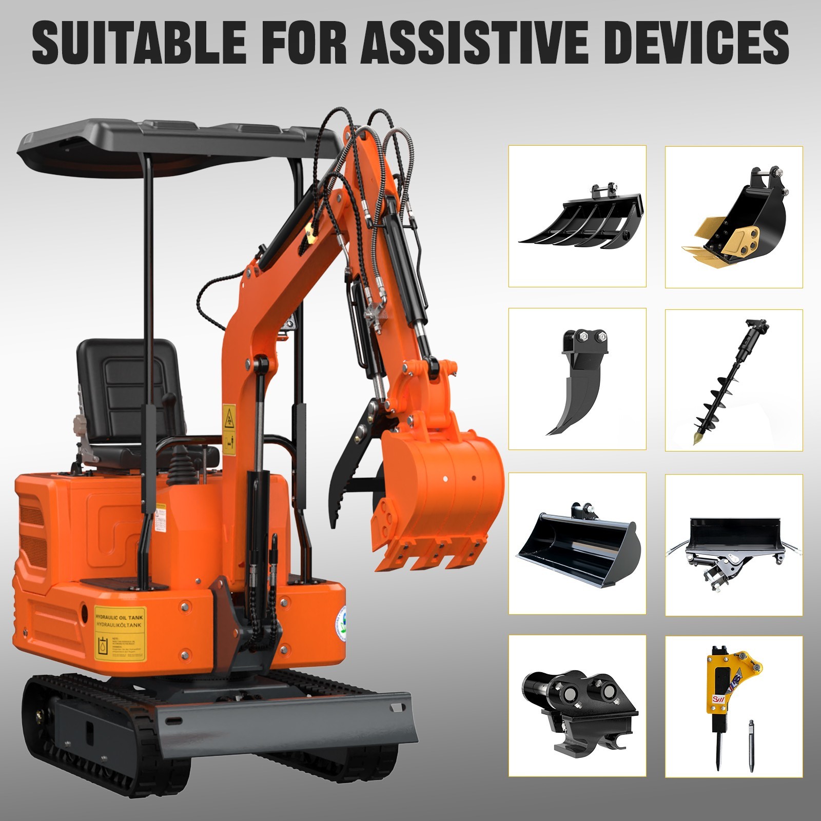 1T mini excavator, crawler,13.5 hp gasoline engine free ship Hydraulic clamp