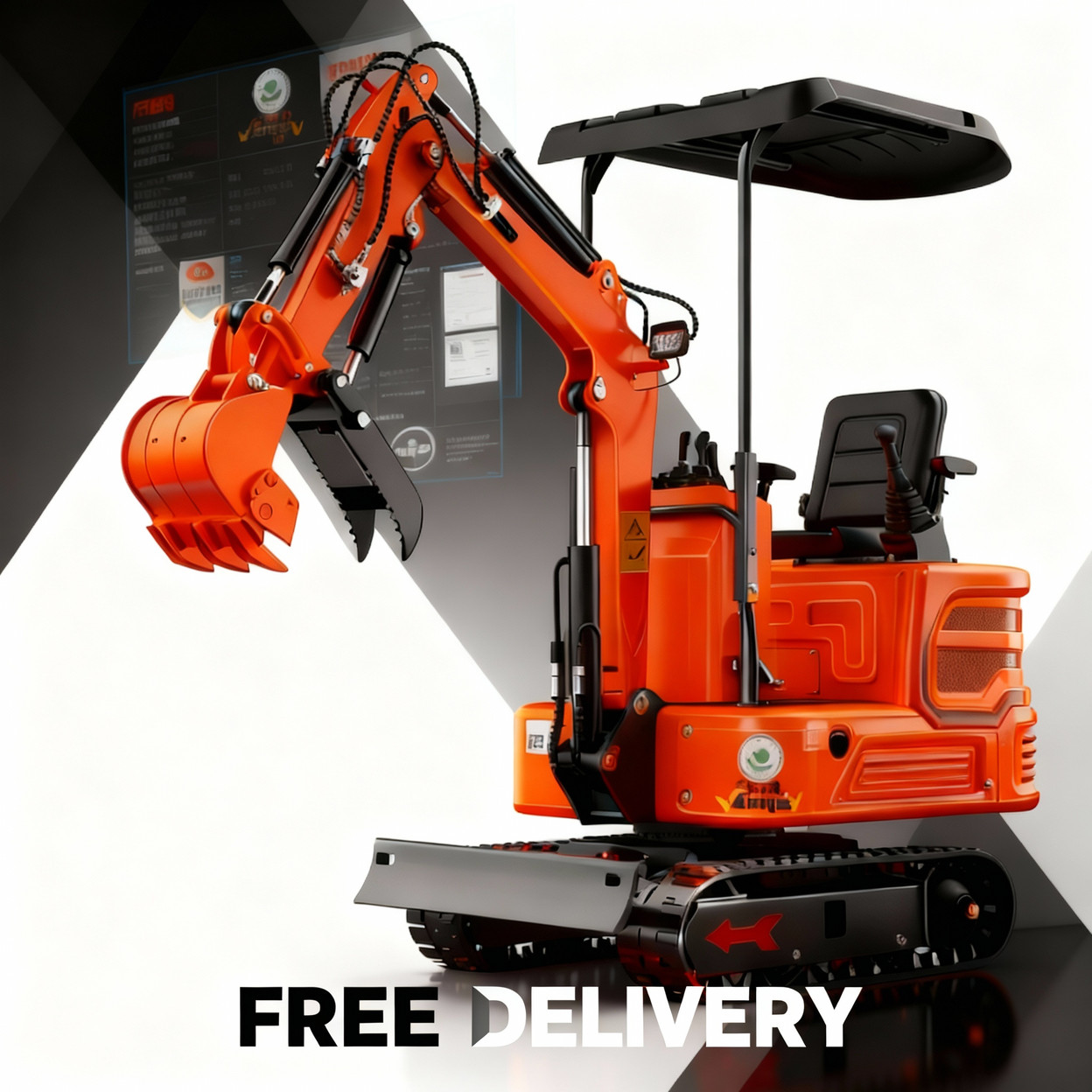 Free delivery.2025 new model.Track-type mini excavator.Biltong gasoline engine