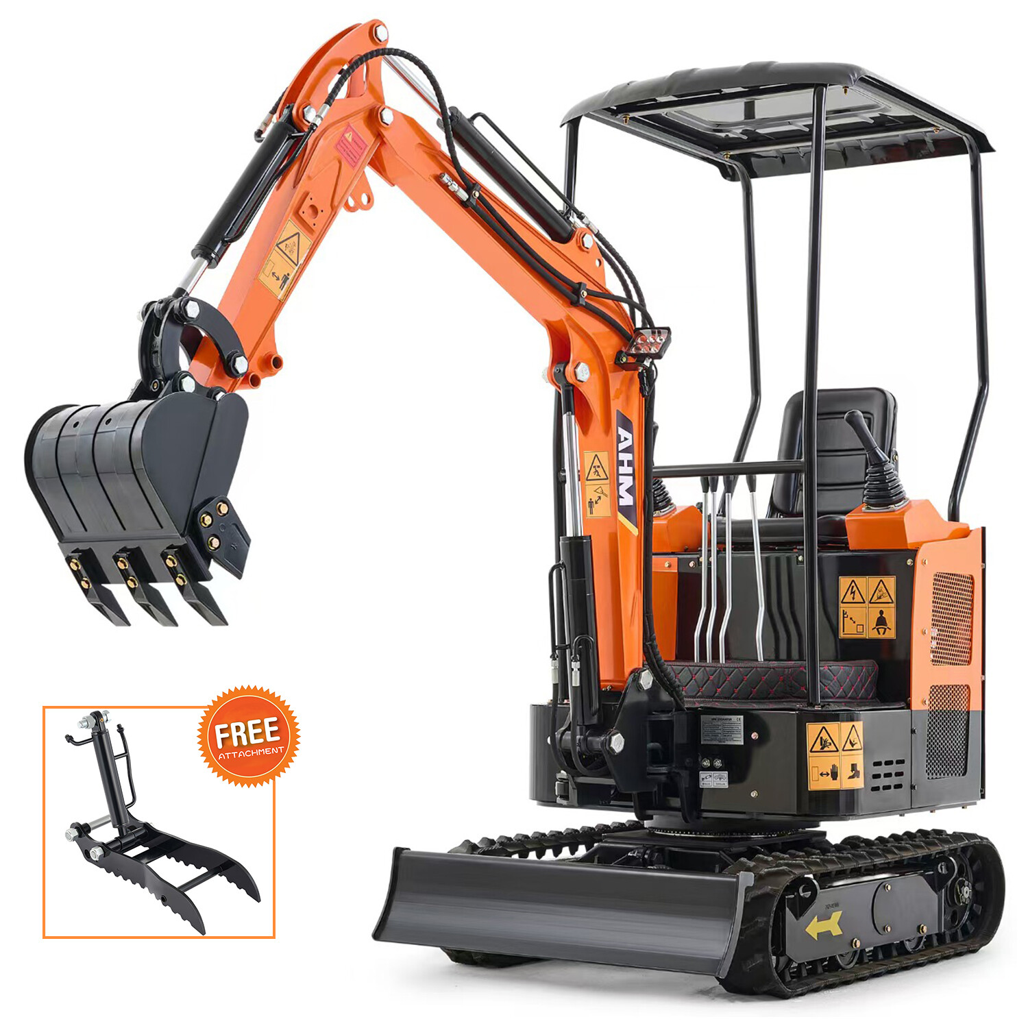 1.3Ton Mini Excavator 23hp Digger Gas Tracked Crawler B&S EPA Engine Swing Boom