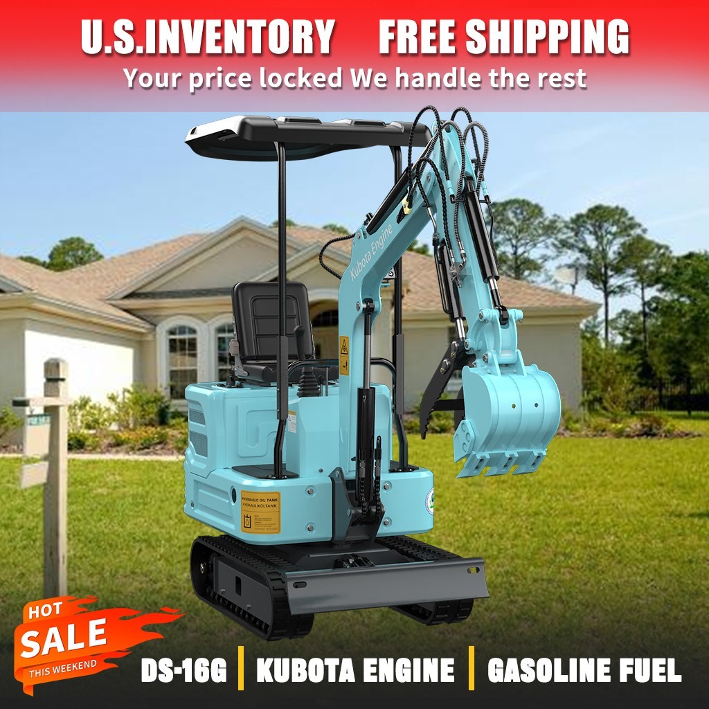Free delivery. Mini excavator.Kubota diesel engine.Suitable for home and garden.
