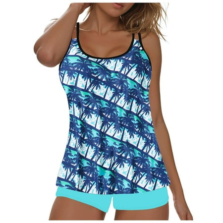 Caqnni Women’s Underwire Tankini Top Tummy Control Bathing Suits Sexy V Neck Crossover Swim Top Only Tankini Top Only Swimwear Beachwear Bikini (XXL,Mint Green)