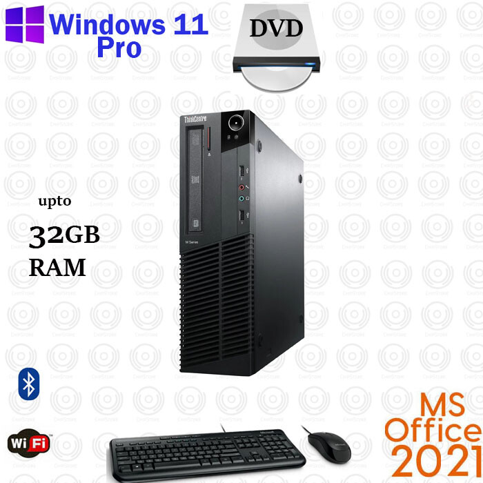 WINDOWS 11 PC Lenevo i7 3.4 GHZ Desktop Computer DVD 16GB/32GB 2TB SSD