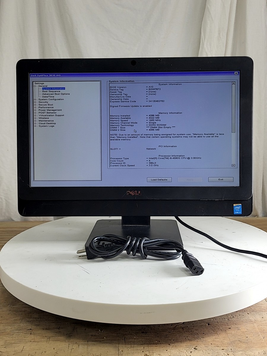 DELL OPTIPLEX 3030 AIO Intel I5-4590S 4GB 500GB SEE NOTES