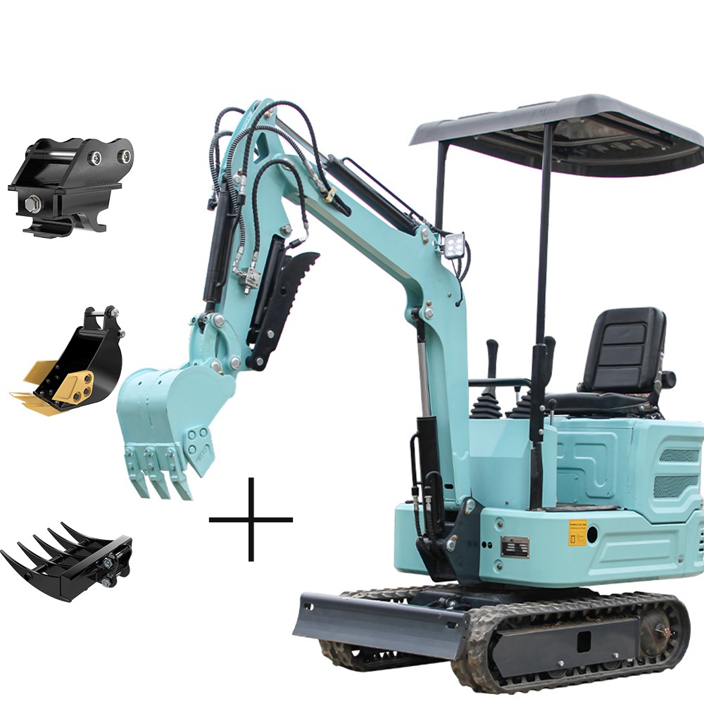 NEW 1.4 Ton Mini Excavator Kubota Engine +Quick Hitch Coupler+RAKE+200mm BUCKET