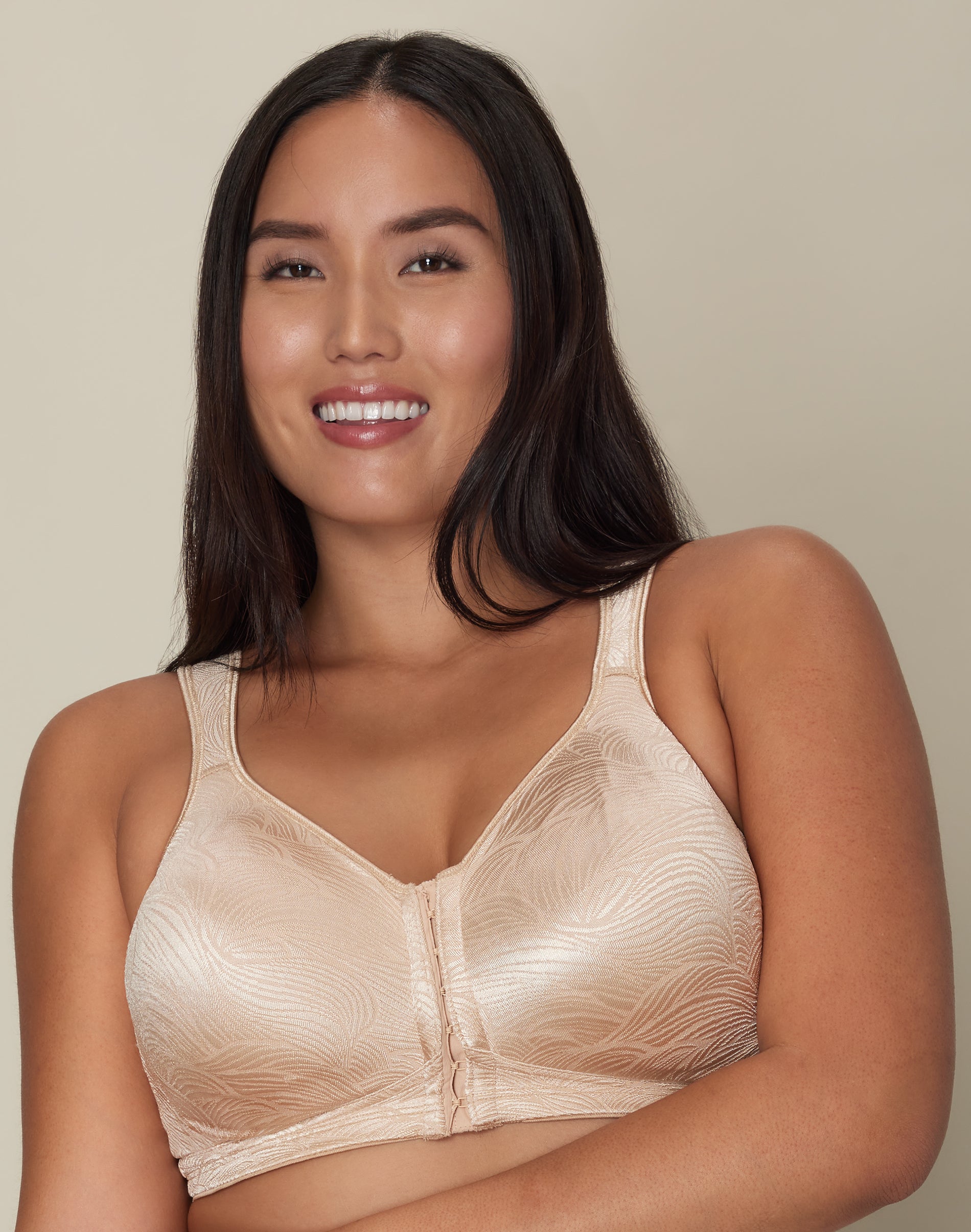 Playtex 18 Hour Front Close Wireless Bra with Back Support Nude 42B Women’s
