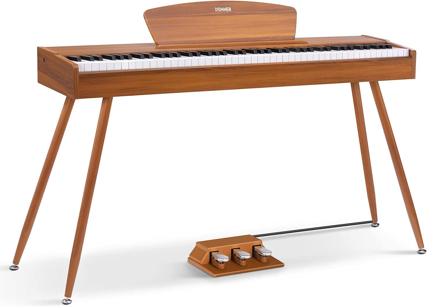 Donner DDP-80 Digital Piano 88 Weighted Key Retro Wood Color | Upgraded Sound