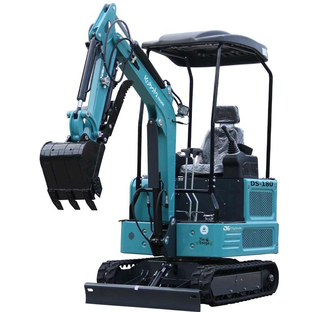 1.8TON Mini Excavator with Kubota diesel engine and water cooling| Free delivery