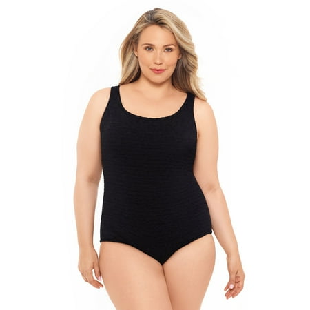 Krinkle Chlorine Resistant Swimwear, Polyester Plus Size Swimsuit – Available in 3 COLORS