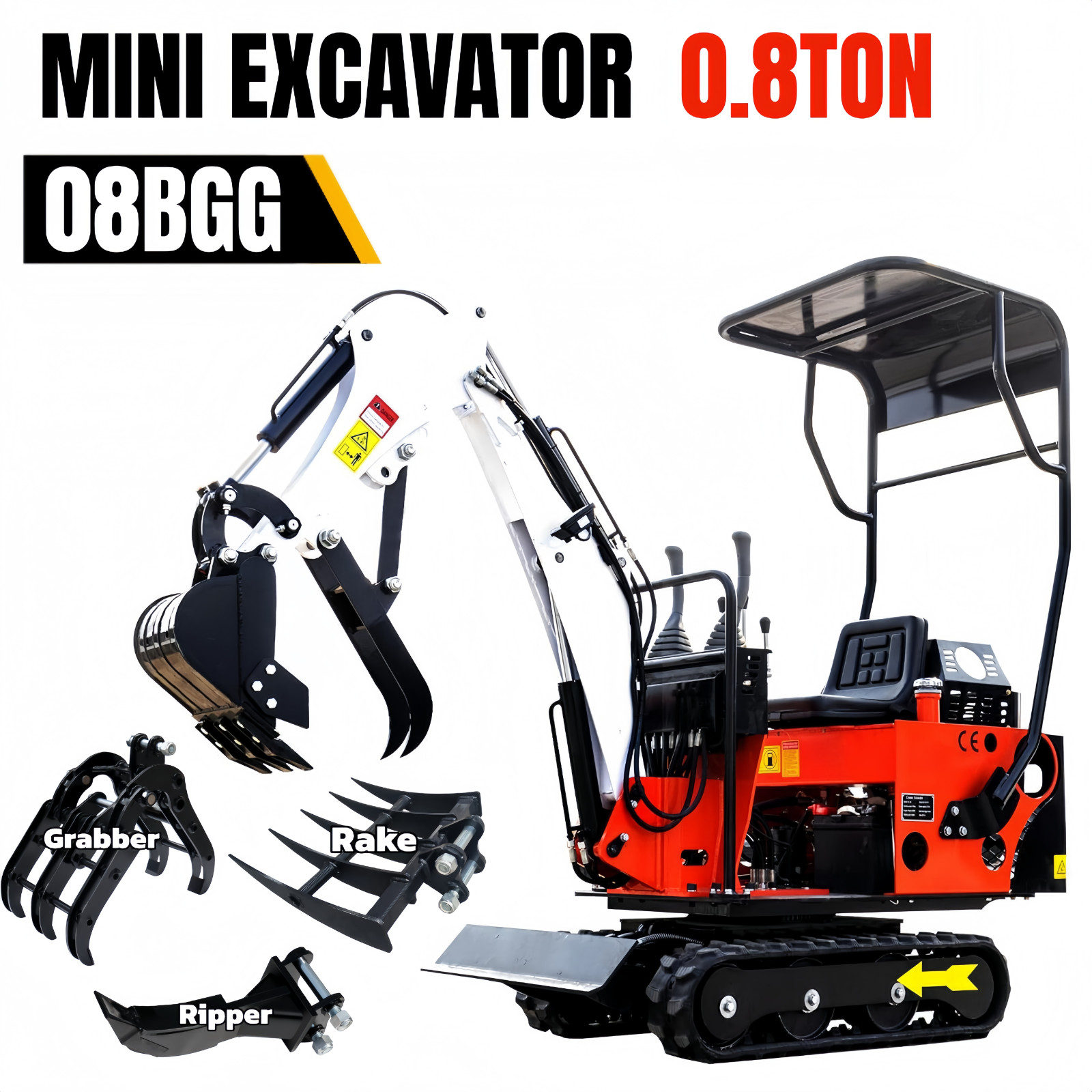 PRE-ORDER 0.8Ton Mini Excavator For Sale 13.5HP Digger with B&S Petrol Engine