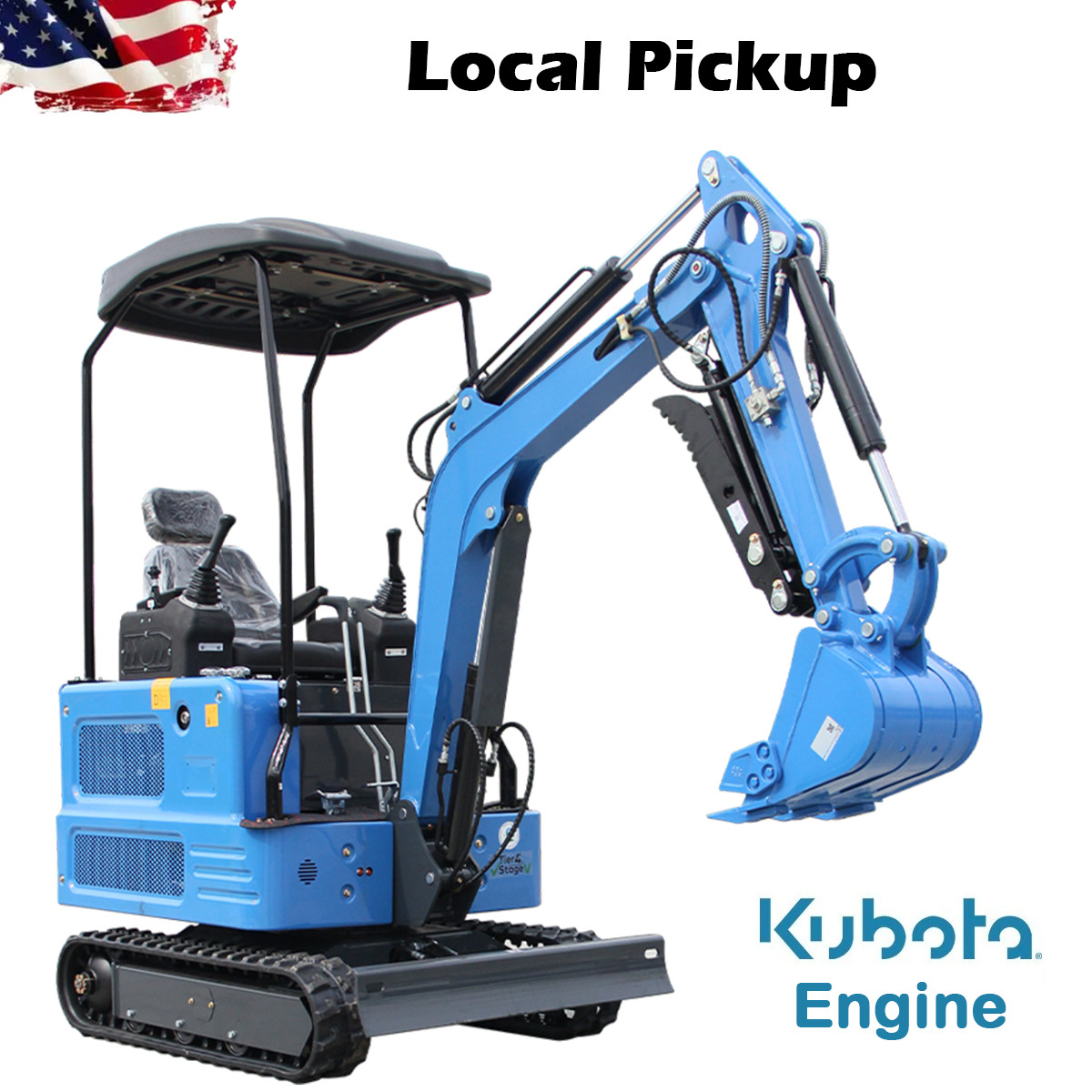 1.8Ton Mini Excavator Diesel 4,000 lbs Diggers Hydraulic Thumb Clamp Pick Up USA