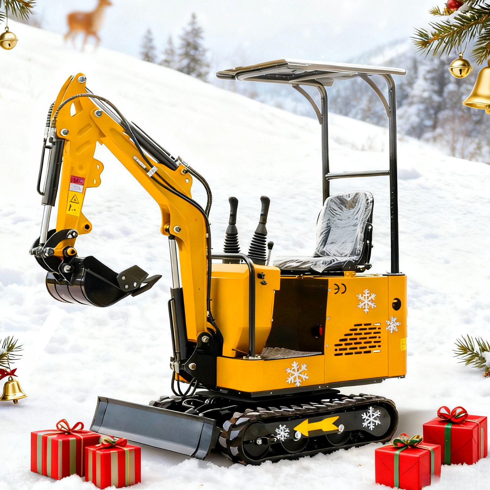 MMS Mini Excavator 360° Rotating 1 Ton 13.5HP EPA Engine Compact Digger