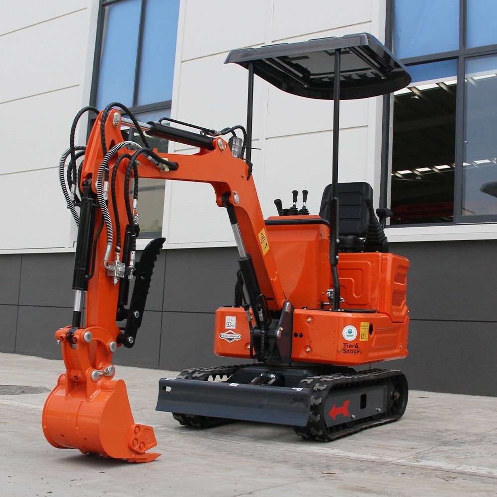 1 Ton B&S Gas Mini Excavator 13.5 HP Pilot Tracked Crawler  With Hydraulic Thumb