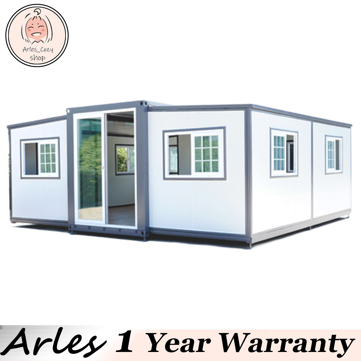 19ftx20ft Expandable Prefab Mobile House w/ Cabinet Mobile Home Container Homes