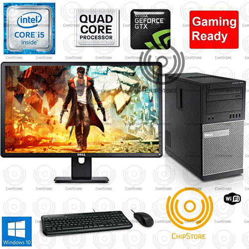 Fortnite GTA COD Gaming PC Desktop Computer QuadCore i5 750TI 8GB Monitor Bundle
