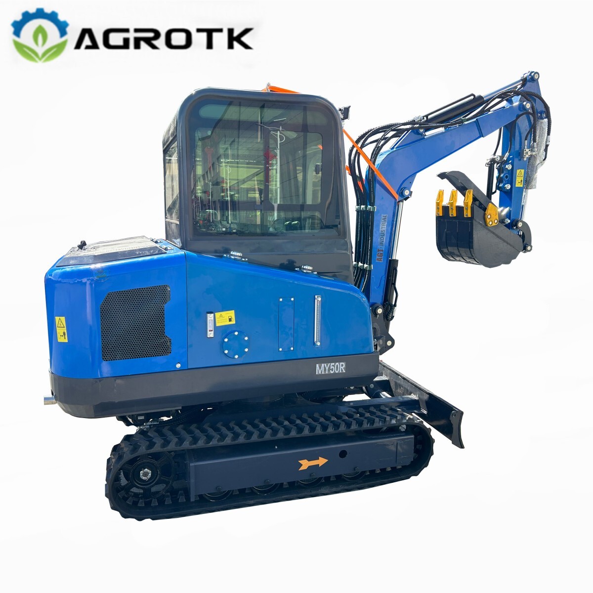 AGT 1.9 Ton Mini Excavator Digger Tracked Crawler 28 HP Dual-cylinder Gas Engine