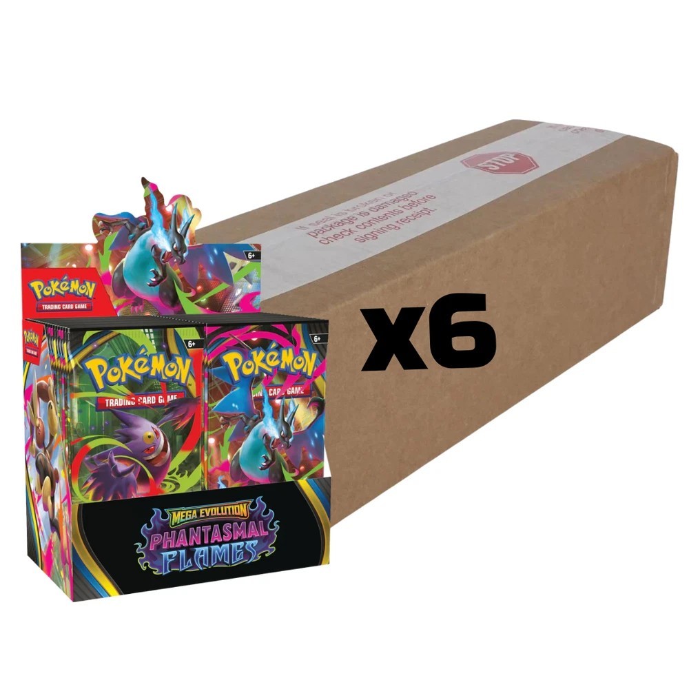 Pokemon ME02 Phantasmal Flames Booster Box Factory Sealed Case (6 Boxes) In Hand
