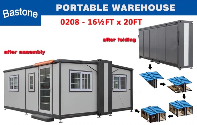 Bastone Expandable Prefab House Mobile Home Portable Container Office 16½x 20ft