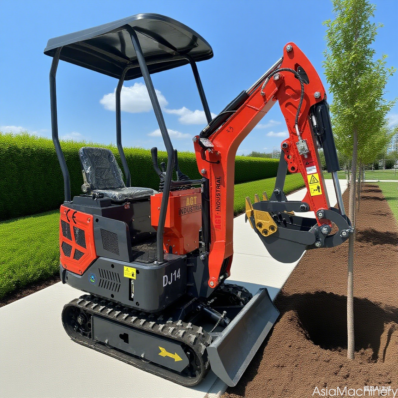 AGT 13.5 HP Mini Excavator 1-Ton Digger Tracked Crawler B&S Gas Engine EPA DJ14