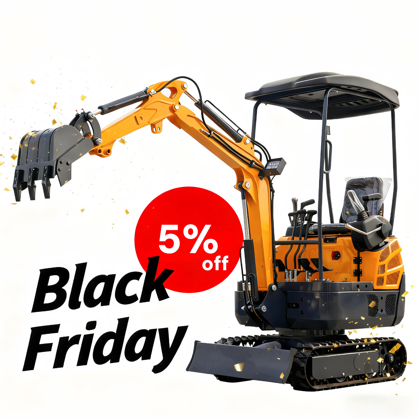 1.6Ton Hydraulic Pilot Mini Excavator with B＆S Engine MMS Excavator Attachments