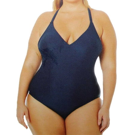 Hurley Ladies’ Size Medium, One-Piece Swimsuit, UPF 50+, Navy Blue