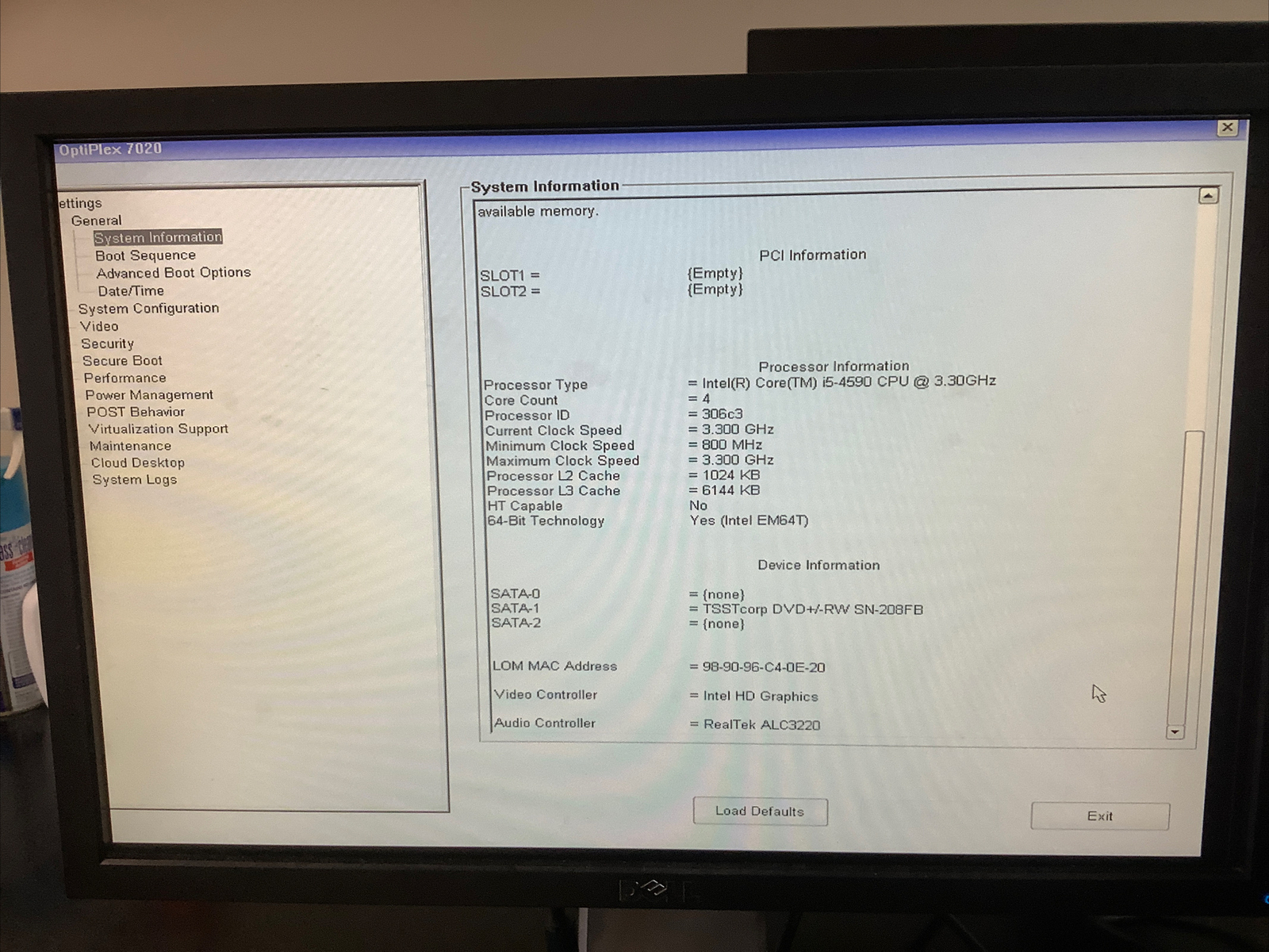 Dell Optiplex 7020  3.30GHz I5-4590 Tower No OS