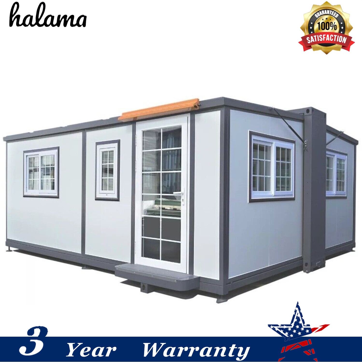 15x20x8FT Foldable Mobile Prefab House 268 ft² Prebuilt Home Matel + Aluminum