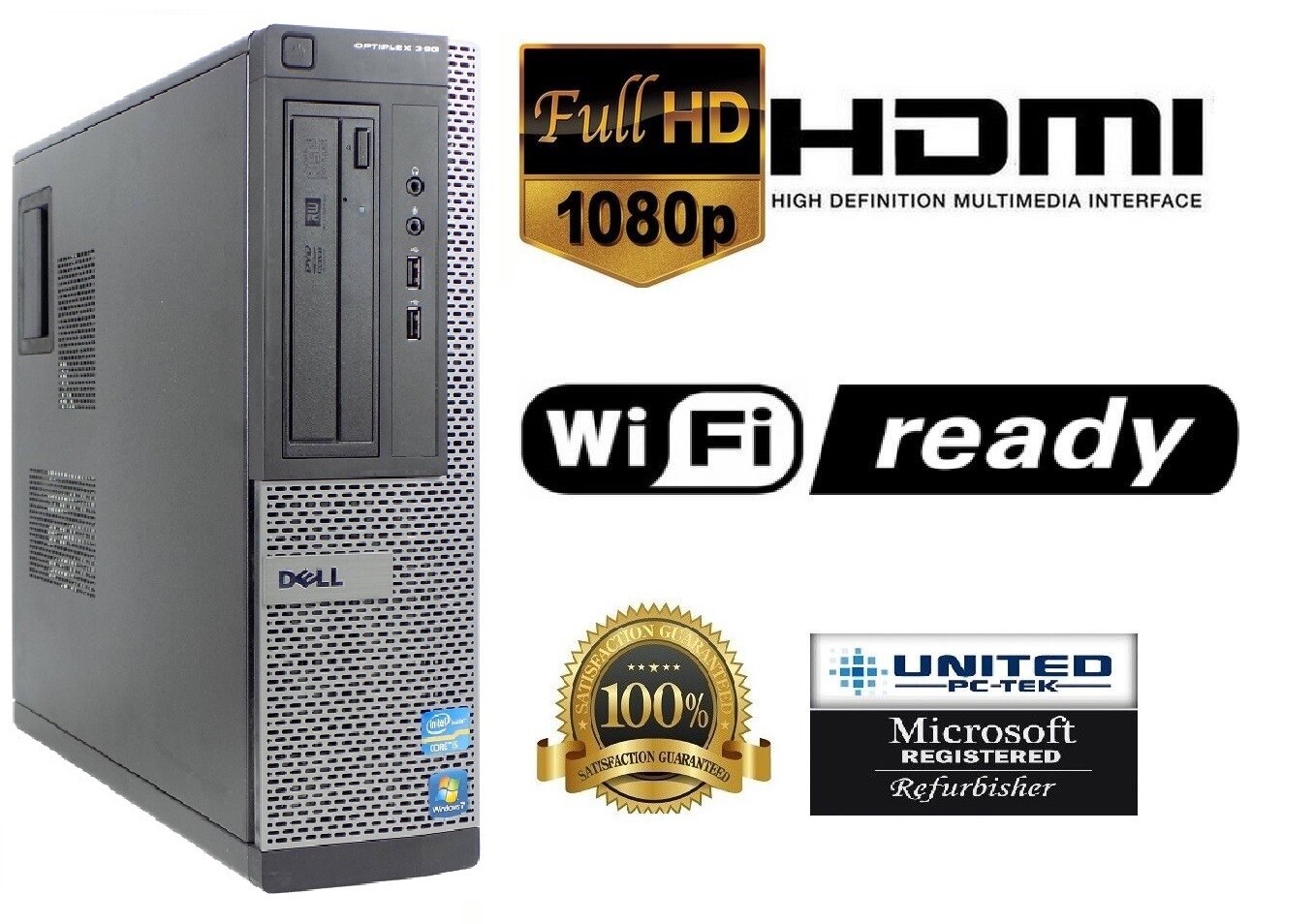 FAST Dell OptiPlex DT Intel i5 Quad 4GB/8GB WiFi HDMI/VGA OUT DVD BURNER