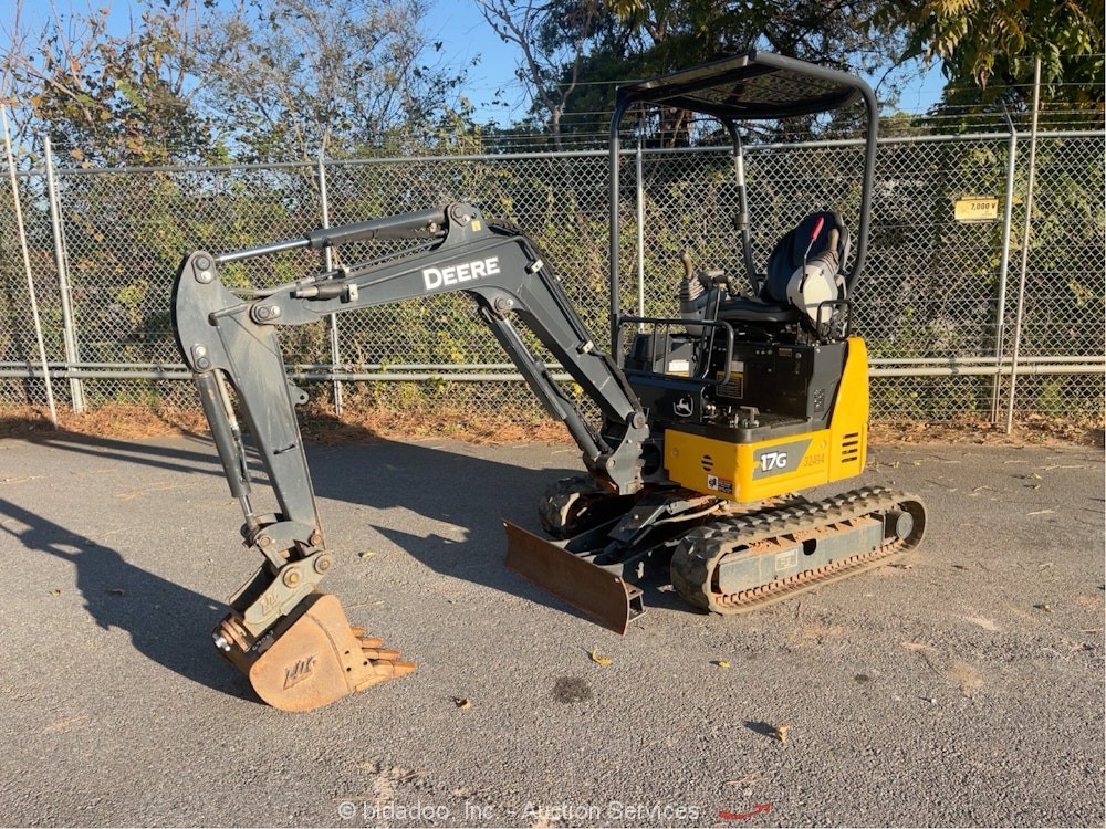 2023 John Deere 17G Mini Excavator Trackhoe Aux Hyd Blade Q/C LOW HOURS bidadoo
