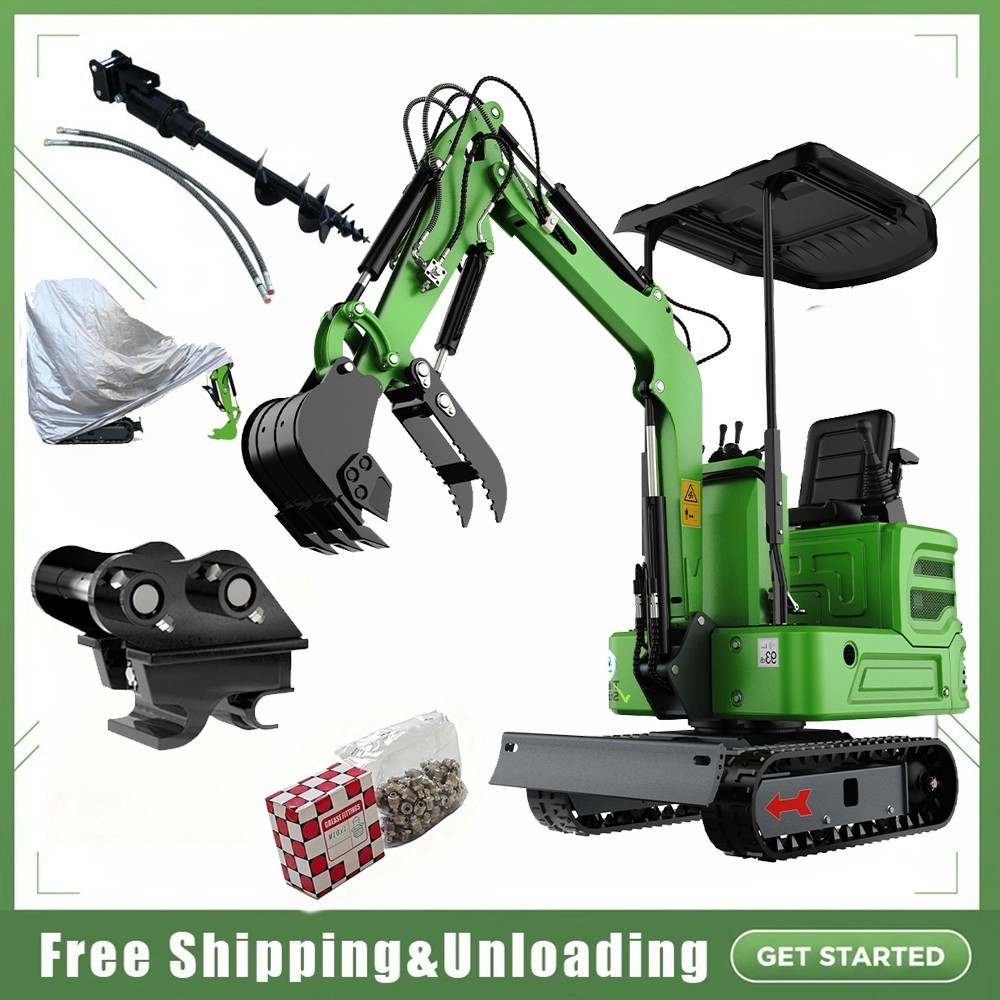 Mini Excavator 1Ton Diggers B&S Gas Engine with 4 Attachments Excavator For Sale