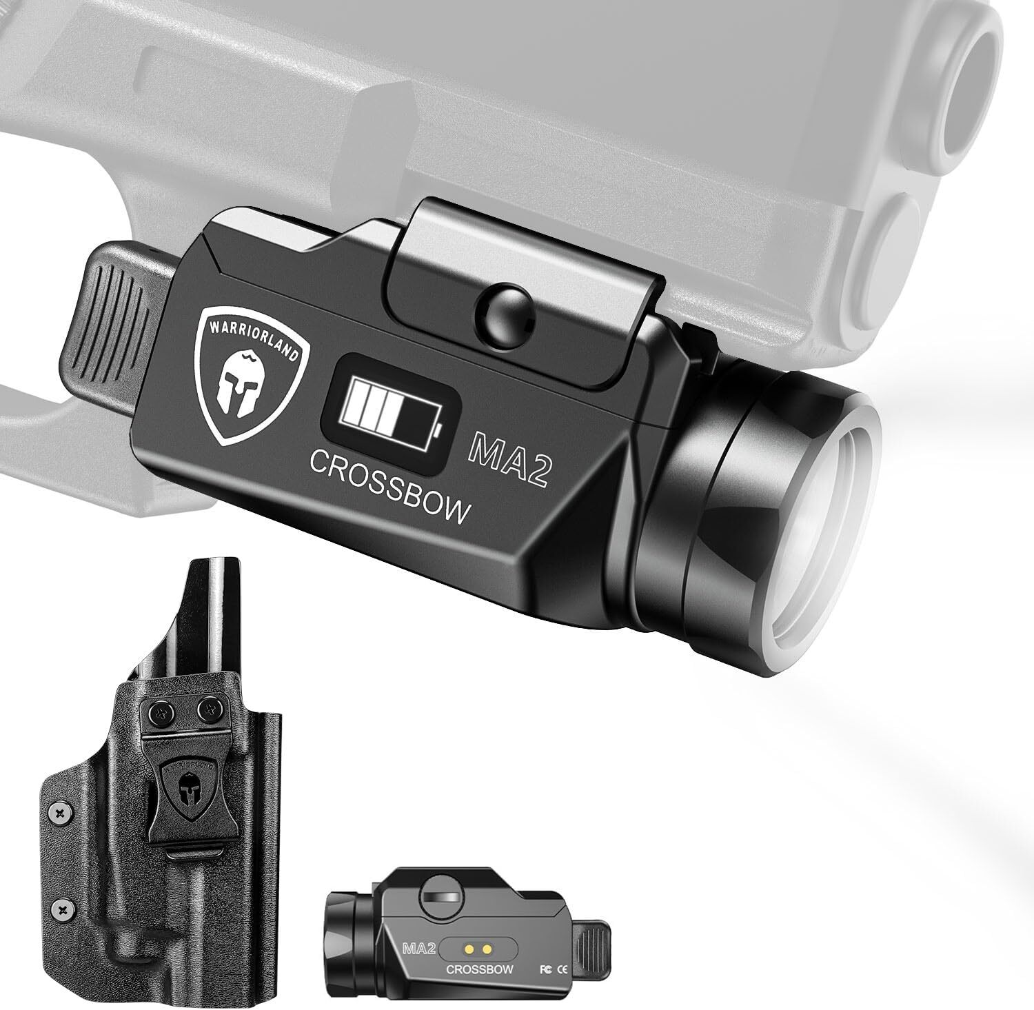 800-lumen Pistol Light with Holster Fit Glock 20/21/22/23 Gen 3-5&Glock 34 Gen4