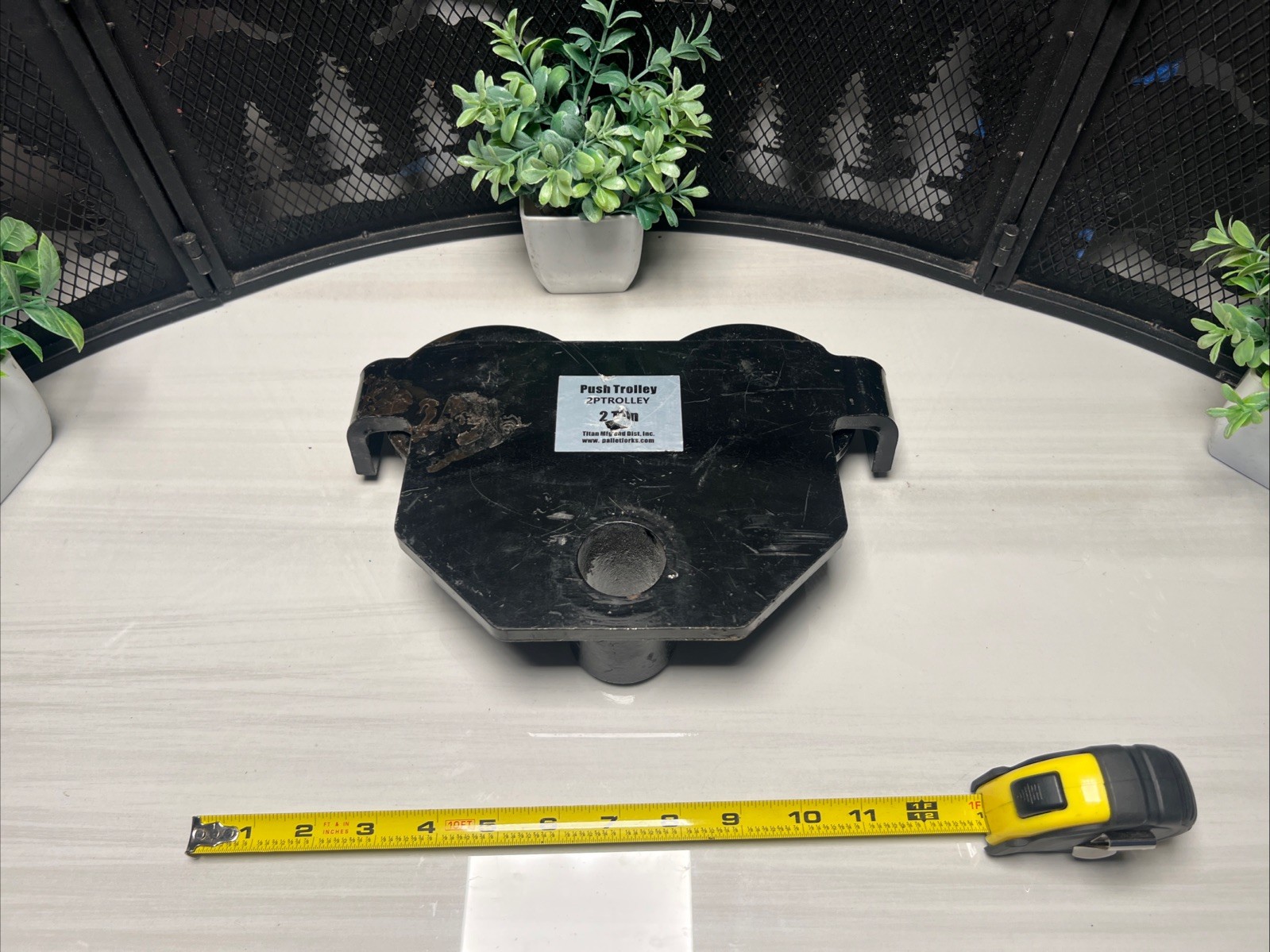 Titan Attachments Push Trolley 2 Ton Capacity Solid Steel Construction