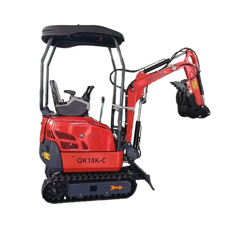 Kubota Engine Mini Excavator w/ Side Swing Boom, & Hydraulic Thumb | AGT-QK18K-C