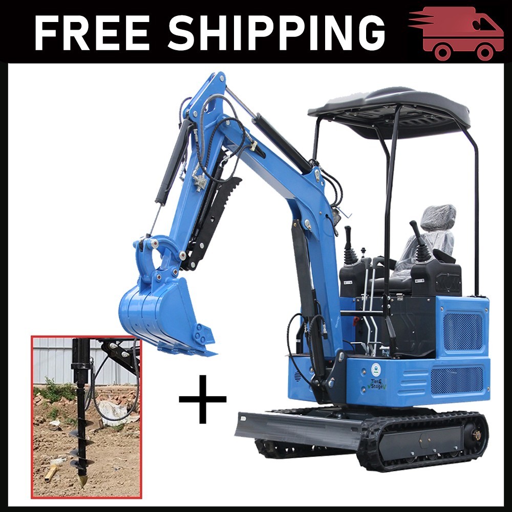 1.8 Ton Mini Excavator with Kubota Diesel Engine + 200mm Hydraulic Auger Drill