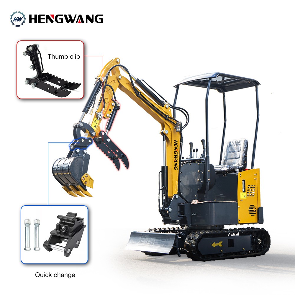 Mini Excavator With Chassis Extension And Boom Swing 15HP Free Shipping