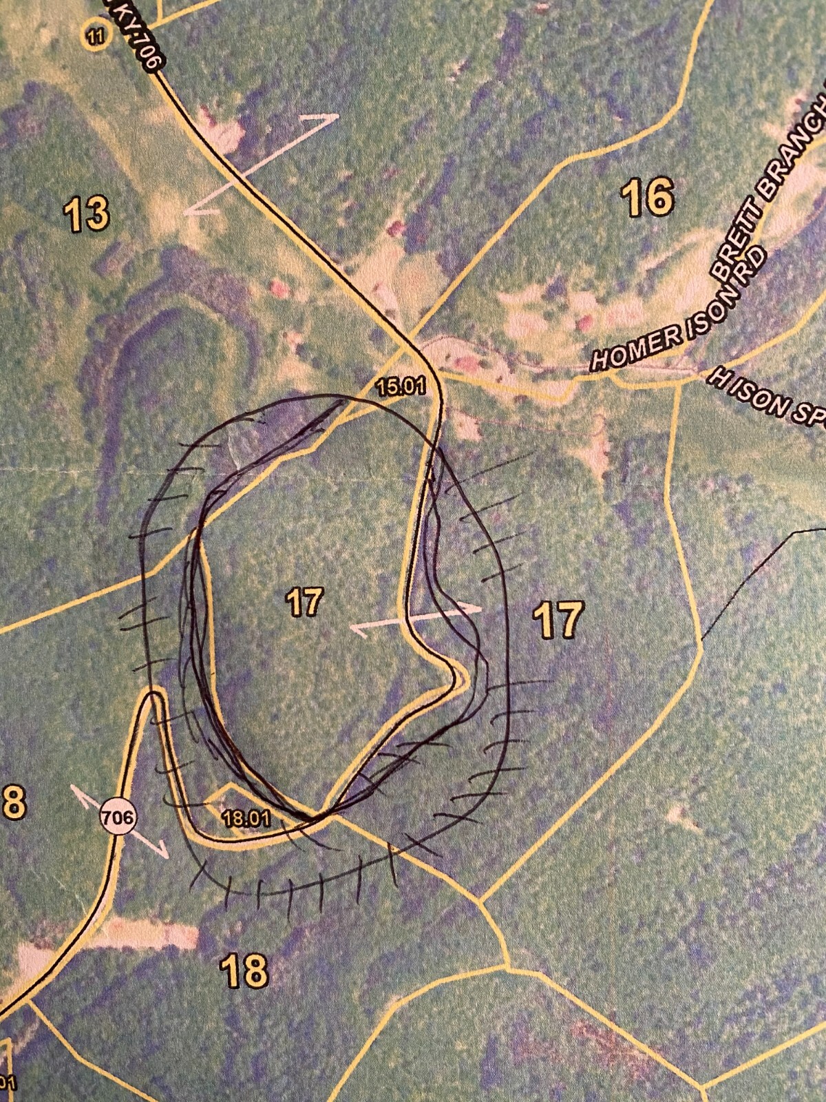 Vacant land to build their recreation cabin . Kentucky, Elliot county.