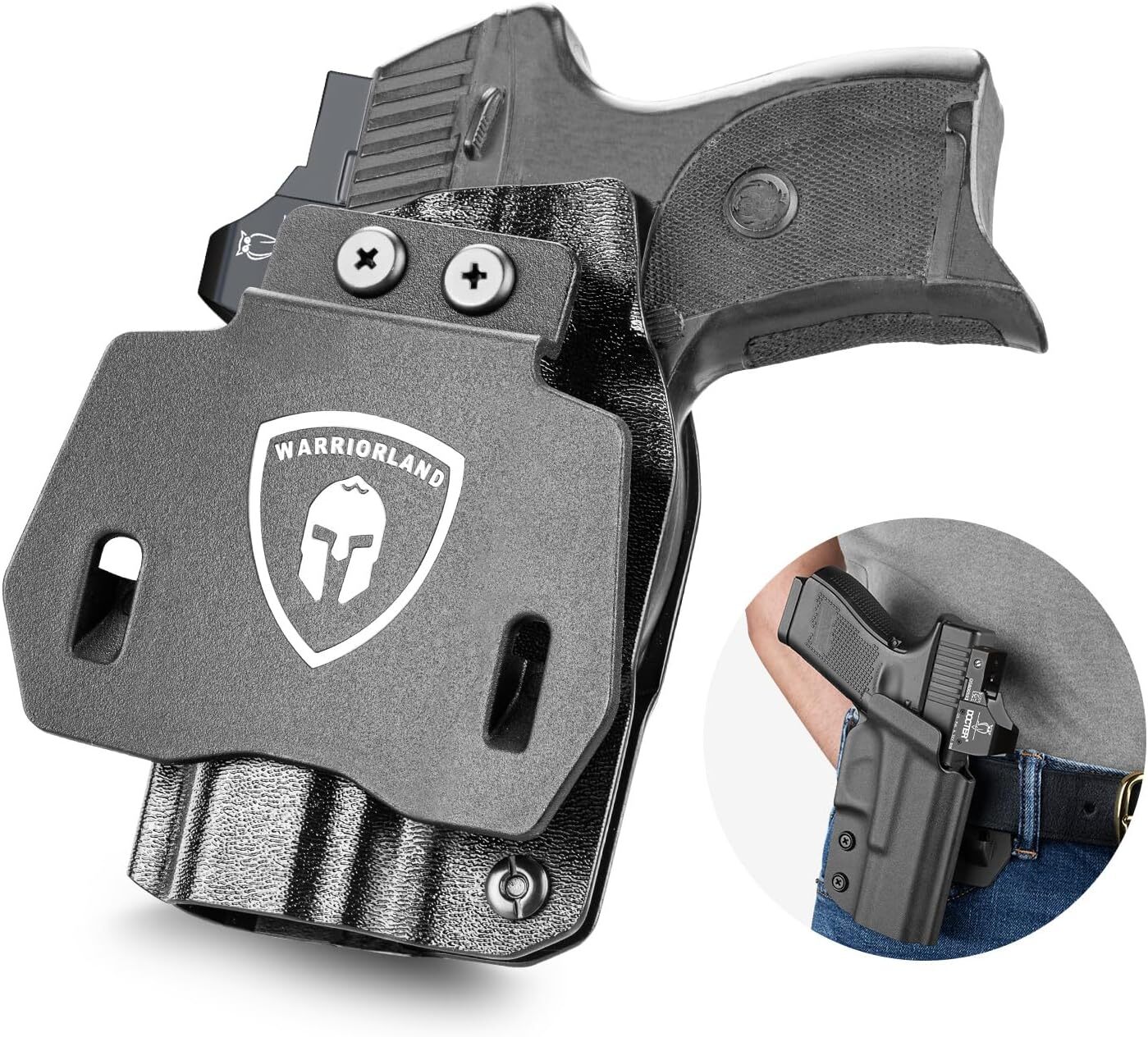 OWB Holster Optics Cut Fit Ruger Max-9 Pistol, with 1.75 Inch Paddle Right Hand
